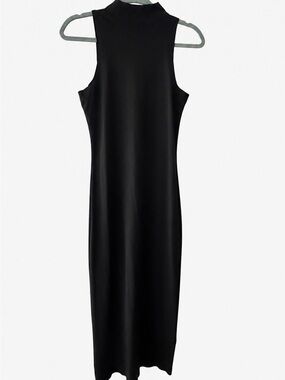 Zara Sleeveless Black Mock Neck Maxi